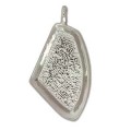 Abstract Pendant Bezel - Bright Silver - 4x2.5cm