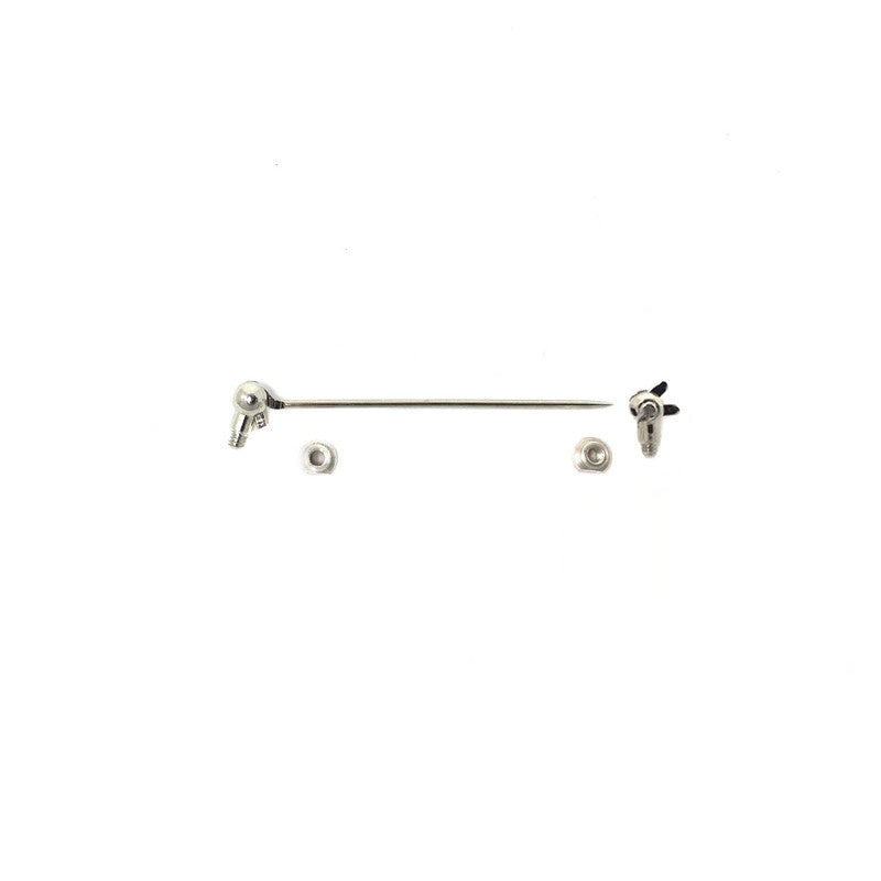 Silver Brooch Pin - Screw In - Small- 102-K-0058