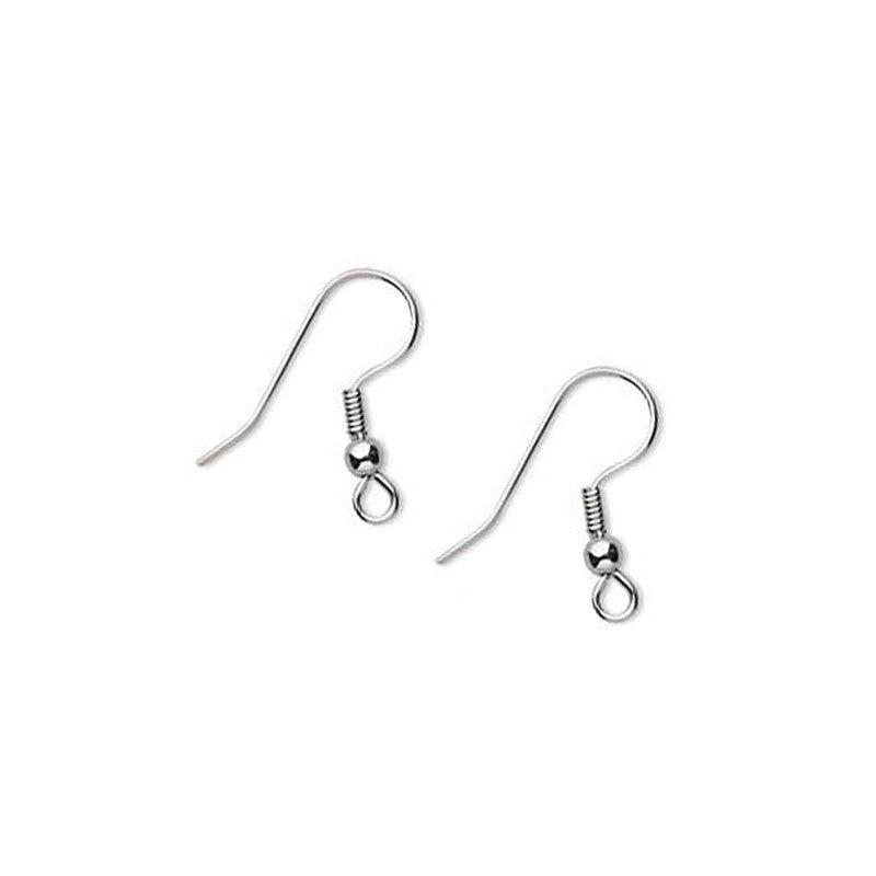 Surgical Steel Earwire - 17mm Fishhook with with coil and ball - 1 Pair