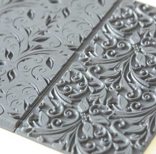 Texture Tile - Leaves & Tendrils (TTL-621) is on the right, next to Texture Tile - Leaves & Tendrils Fine Line Embossed (TTL-622) on the left.