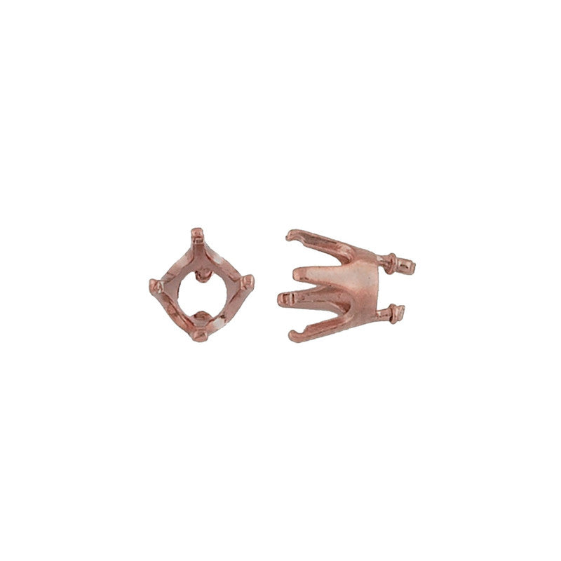 Embeddable Round Prong Setting - Copper - 4mm *Pack of 20* - *TARNISHED*