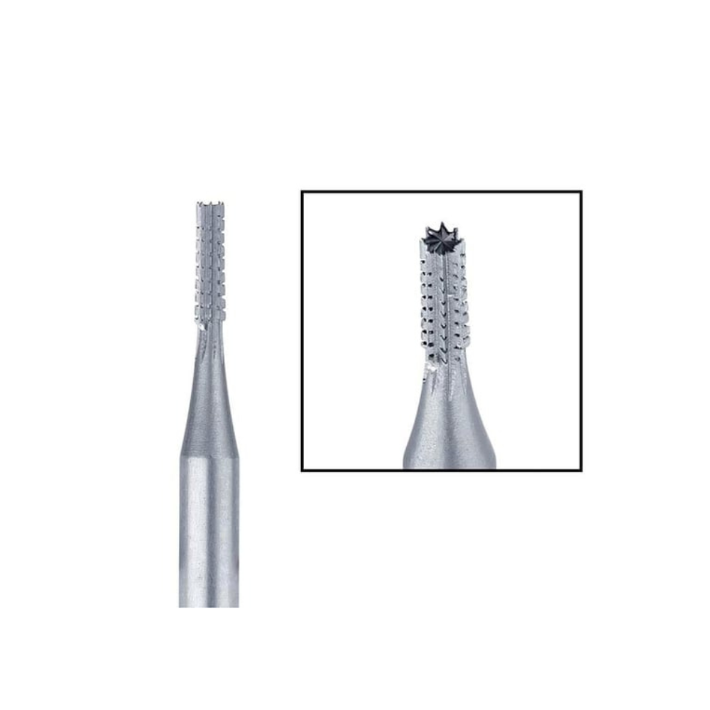 Busch® Tungsten Vanadium Square Cross-Cut Cylinder Bur - 1.2 & 2.1mm
