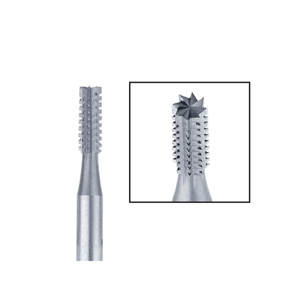 Busch® Tungsten Vanadium Square Cross-Cut Cylinder Bur - 1.2 & 2.1mm