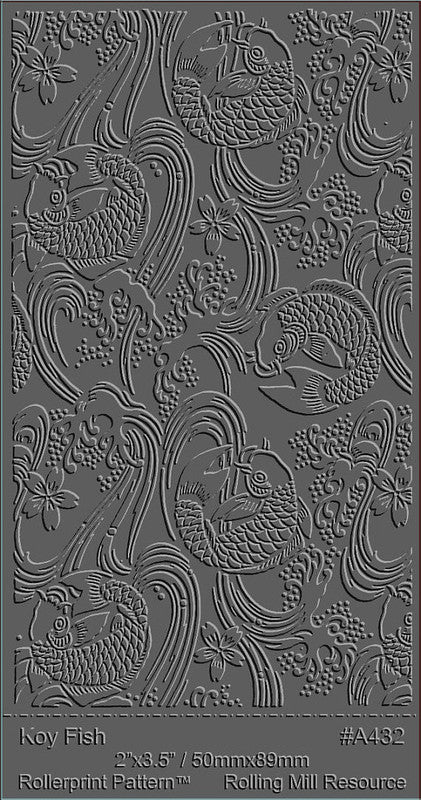 RMR Laser Texture Paper - Koy Fish - 50 x 89mm