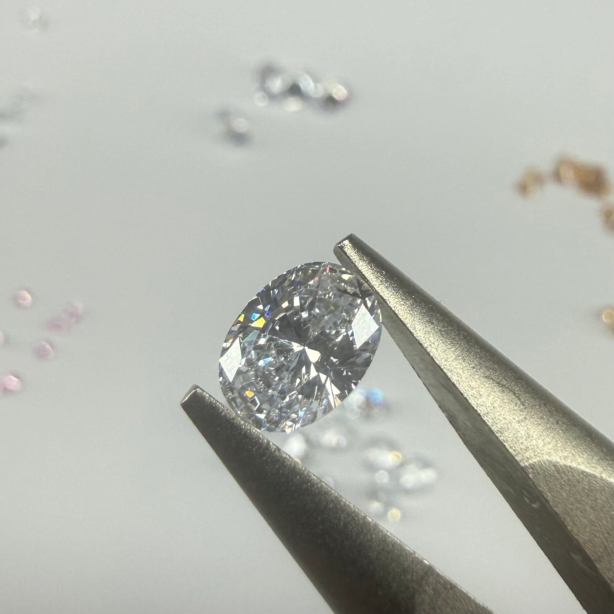 Cz White Oval