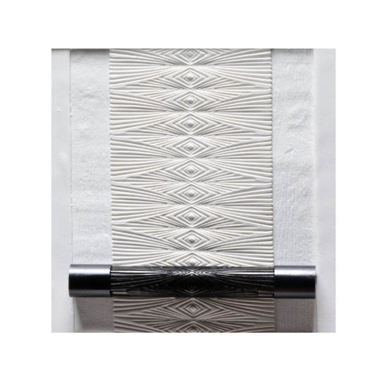 Acrylic Texture Fine Line Roller (KRFL) - Diamond - 7.5cm - Example