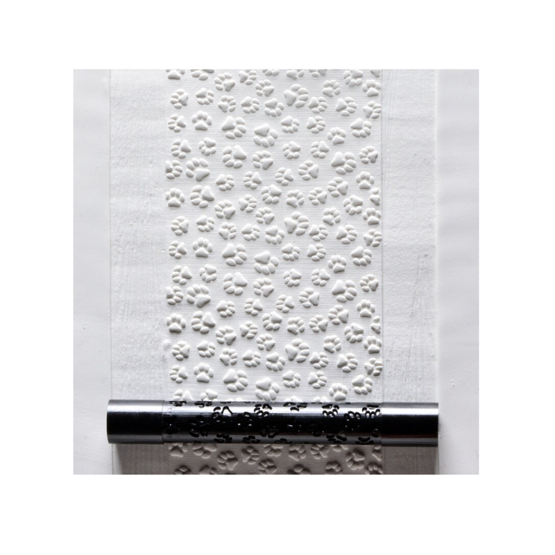Acrylic Texture Fine Line Roller (KRFL) - Paw Prints- 7.5cm - Example