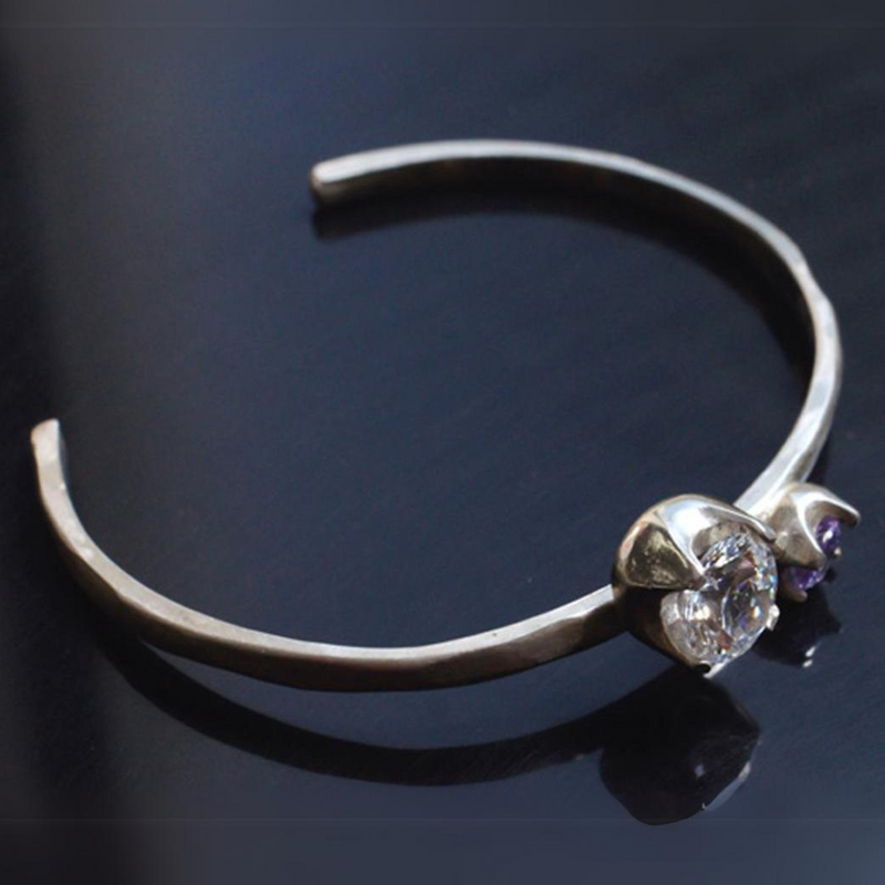 Sterling Silver bangle made with ACS 950 - 102-A0296
