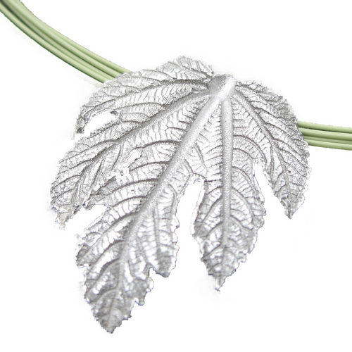 Art Clay Silver PASTE type painted on leaf  - 102-A0285