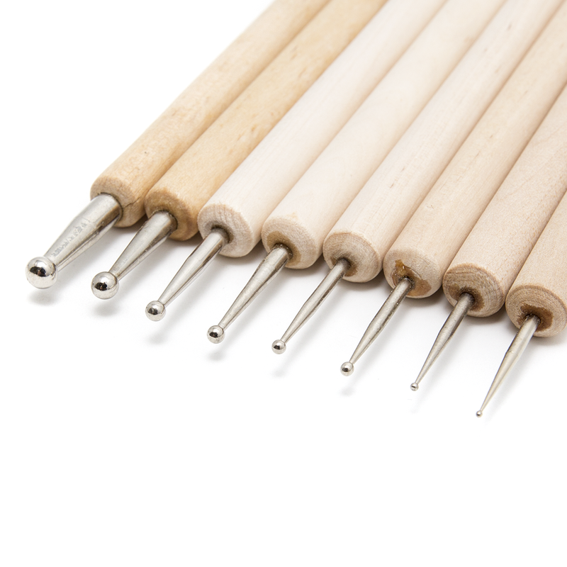 Ball Burnisher Sculpting Tools (Embossing tool) - Set of 8