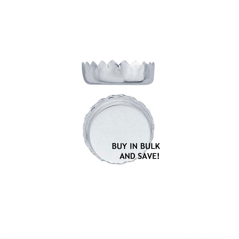 Bezel Cup Serrated Round - Fine Silver - 8mm
