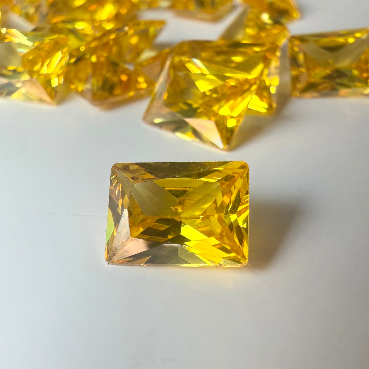 Lab Created Gemstone - Dark Yellow Baguette