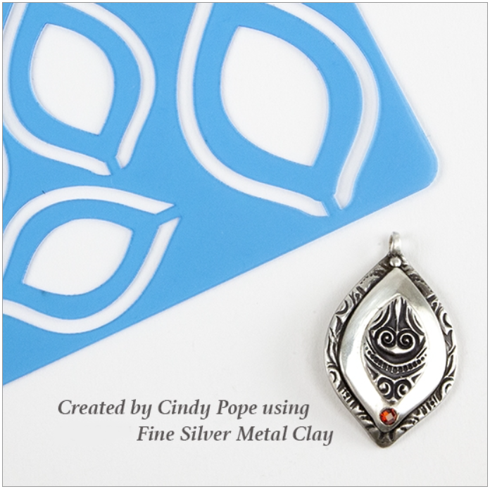 Examples of Cindy Pope Organic Tear Templates used with Fine Silver Clay
