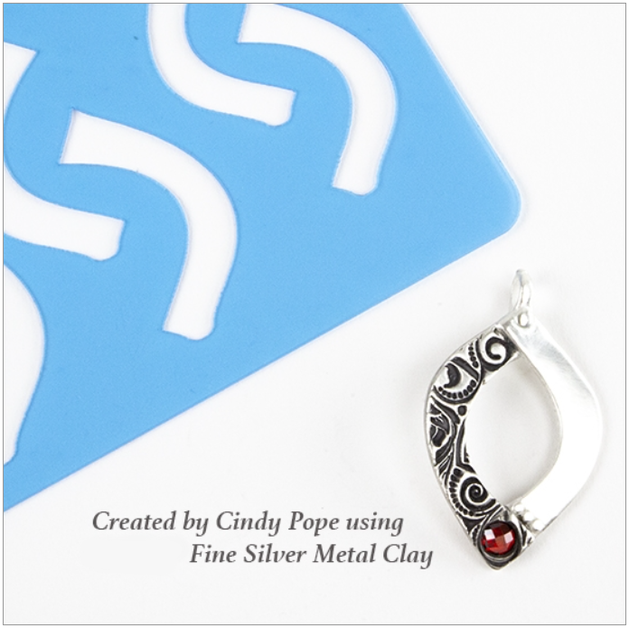 Examples of Cindy Pope's Organic Tear Templates used with Fine Silver Clay