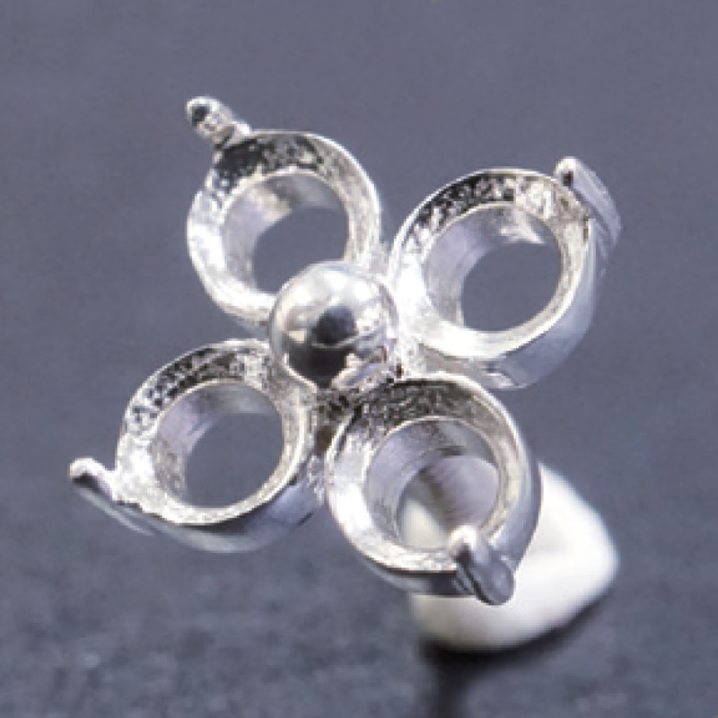 Sterling Silver Flower Prong - CLOVER - 3mm