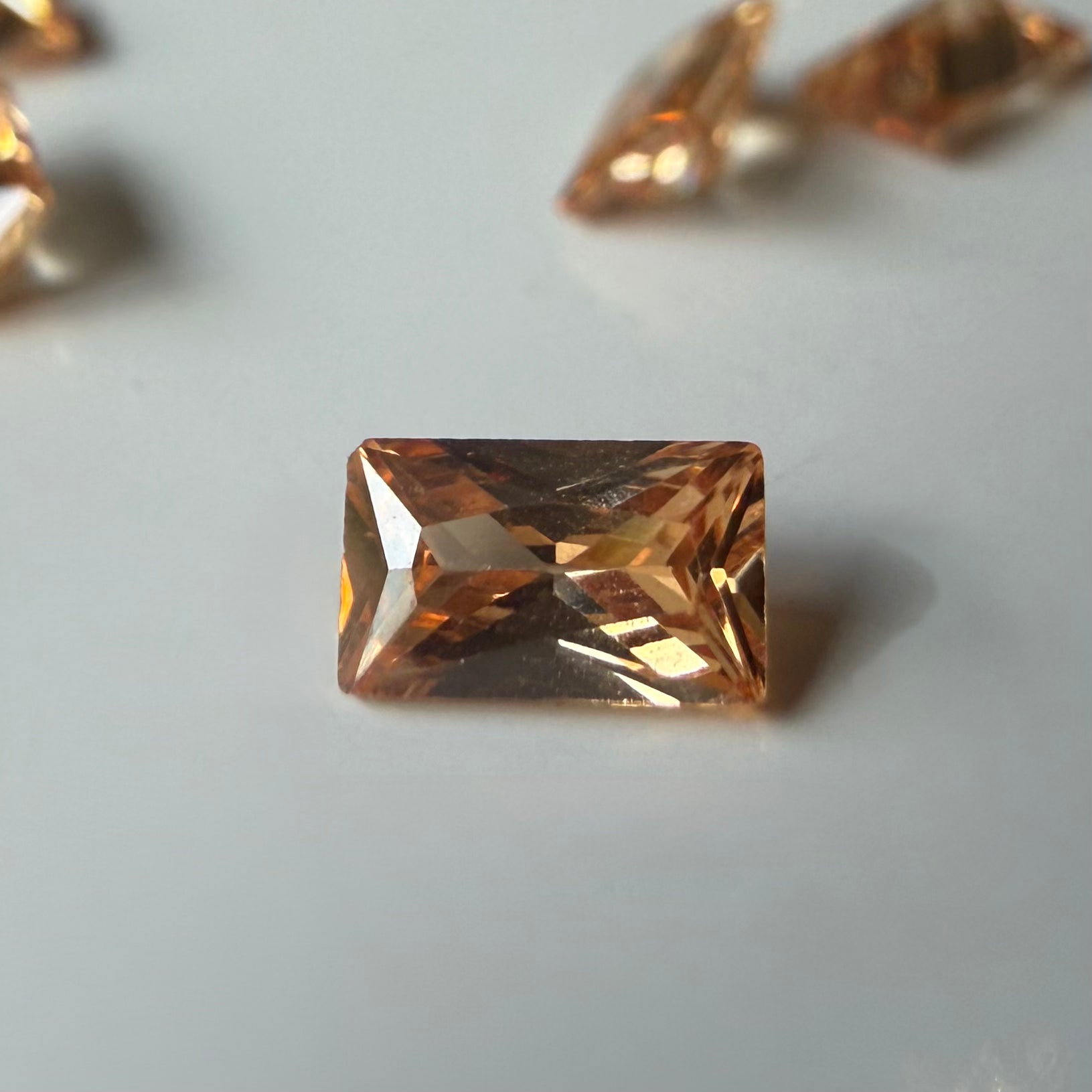 Lab Created Gemstone - Champagne Baguette