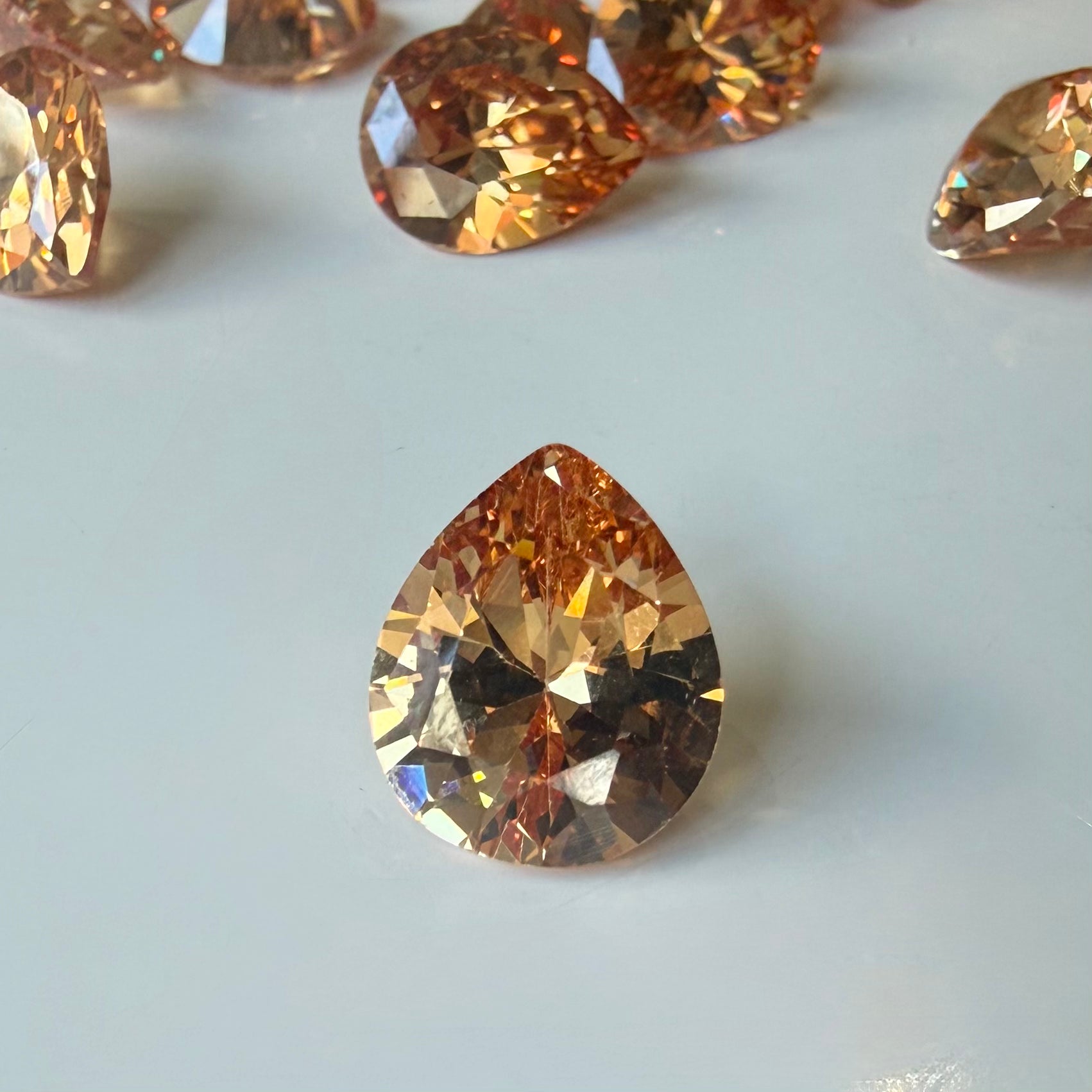 Lab Created Gemstone - Champagne Pear
