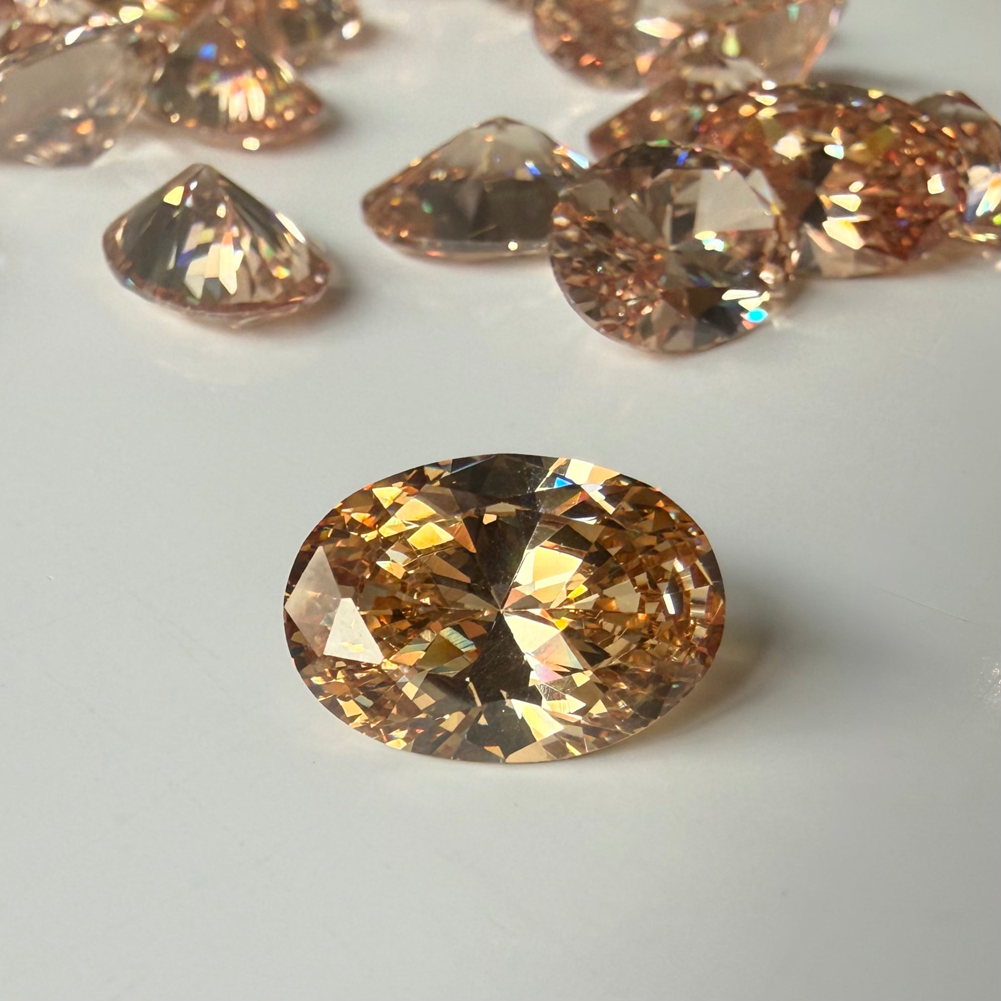 Lab Created Gemstone - Champagne Oval