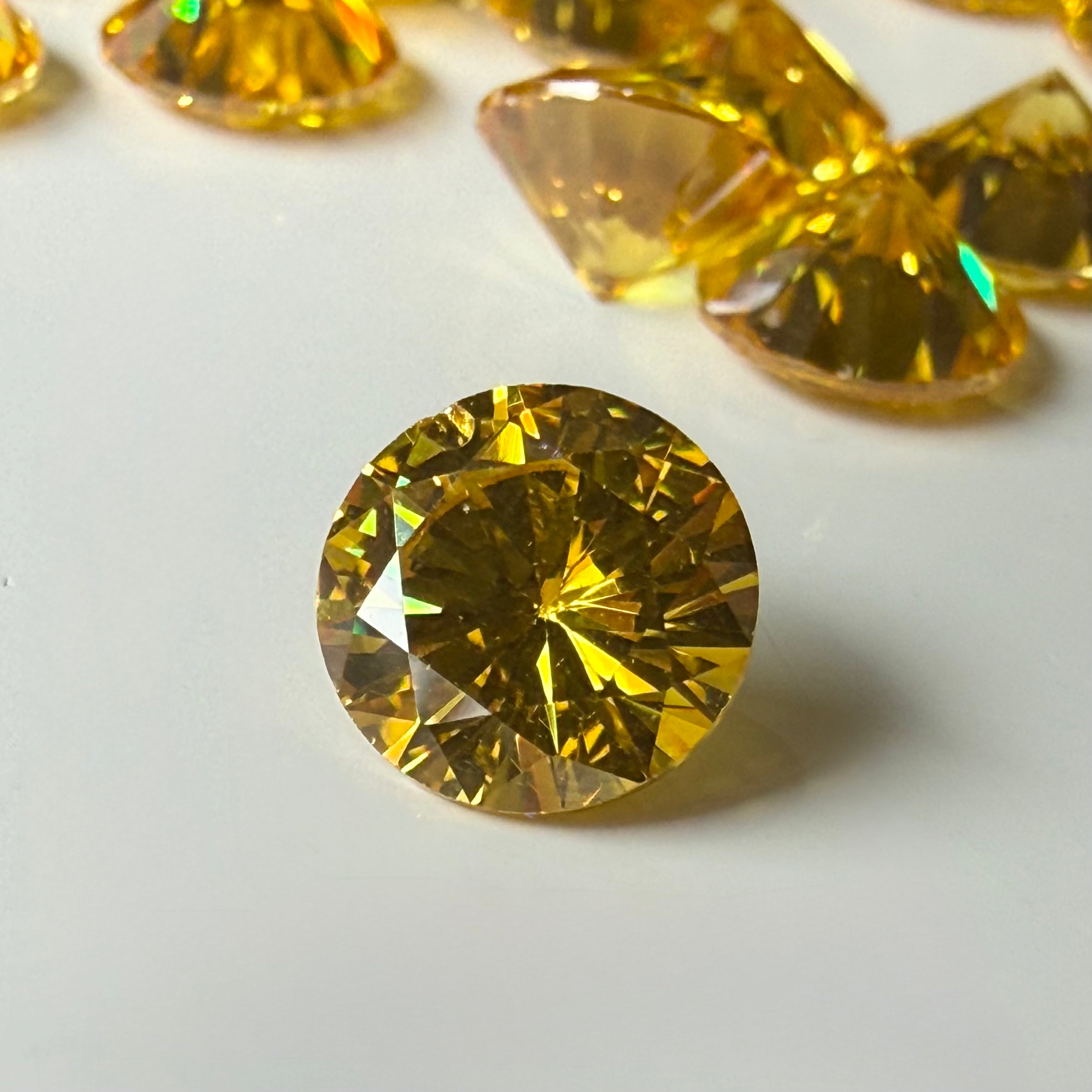 Lab Created Gemstone - Dark Yellow Round