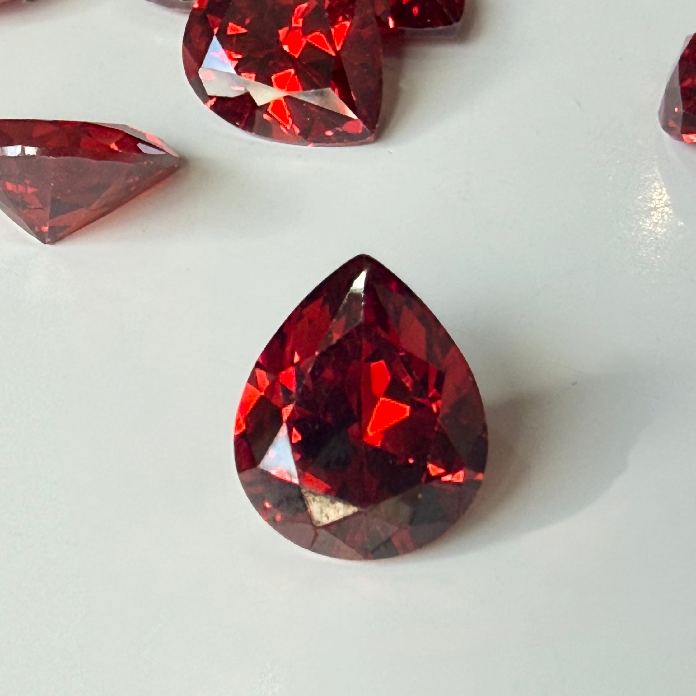 Lab Created Gemstone - Garnet Pear