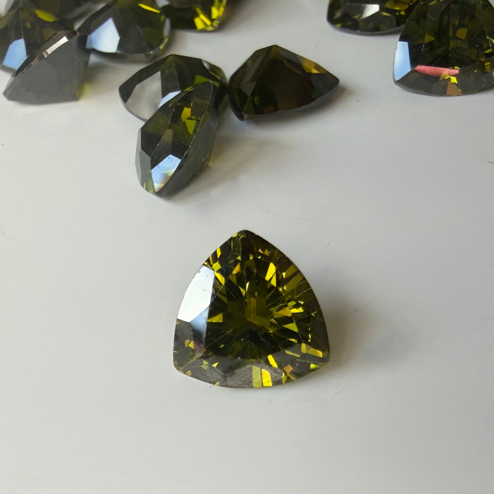 Lab Created Gemstone - Trillion Peridot