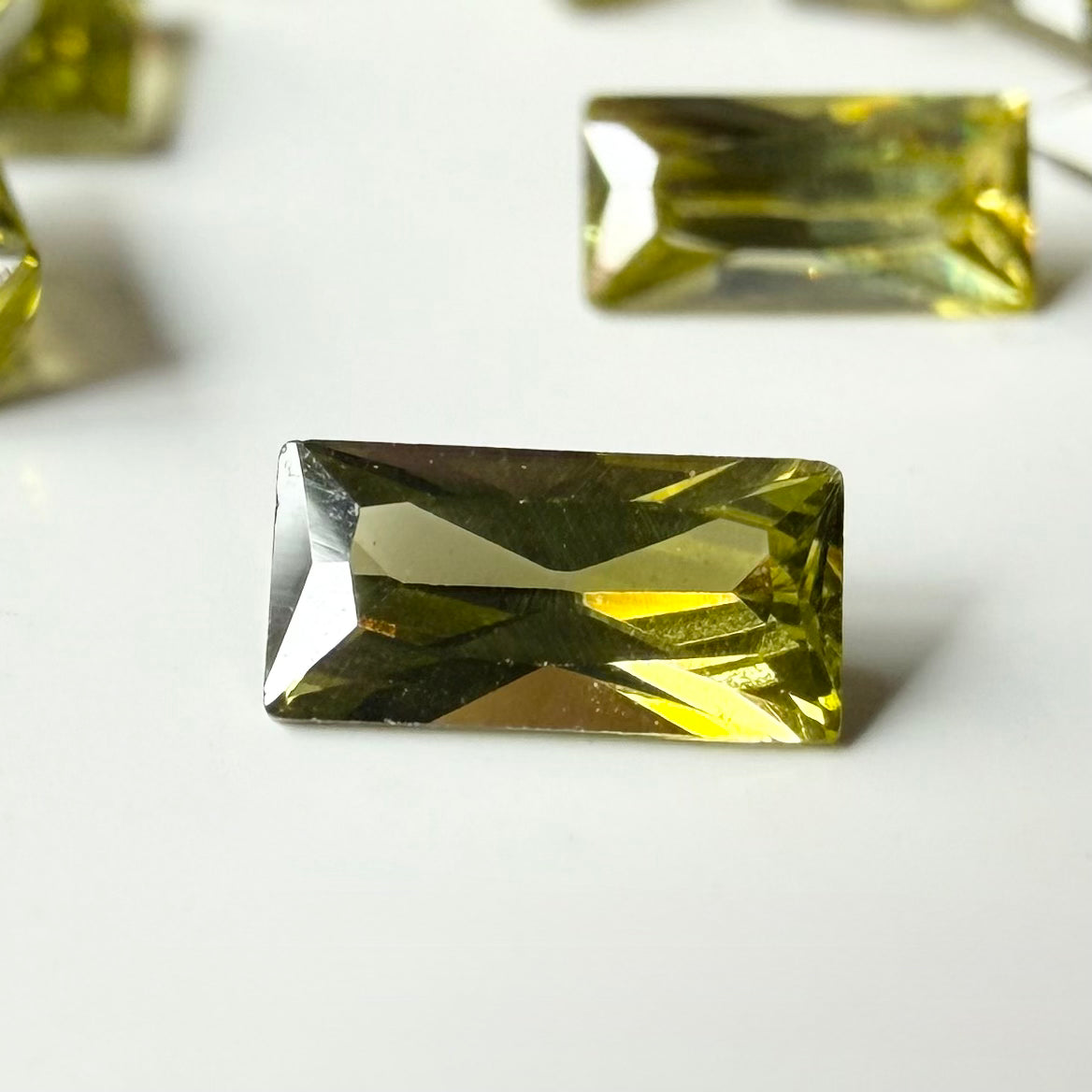 Lab Created Gemstone - Peridot Baguette