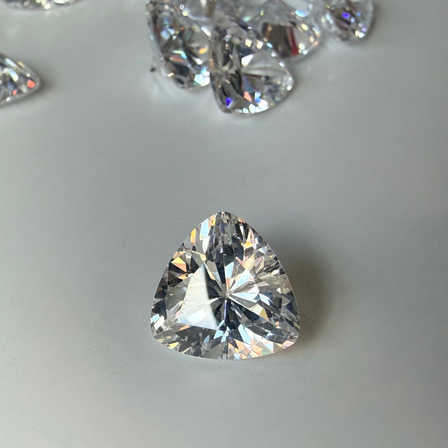 Lab Created Gemstone - Trillion White