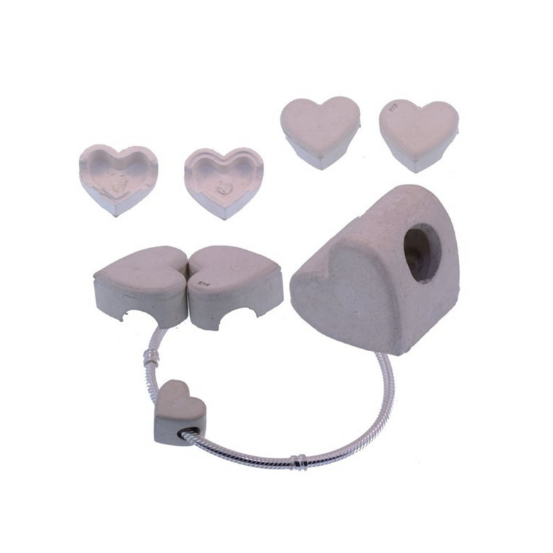 Bead Builder Mould Set - Heart in clay