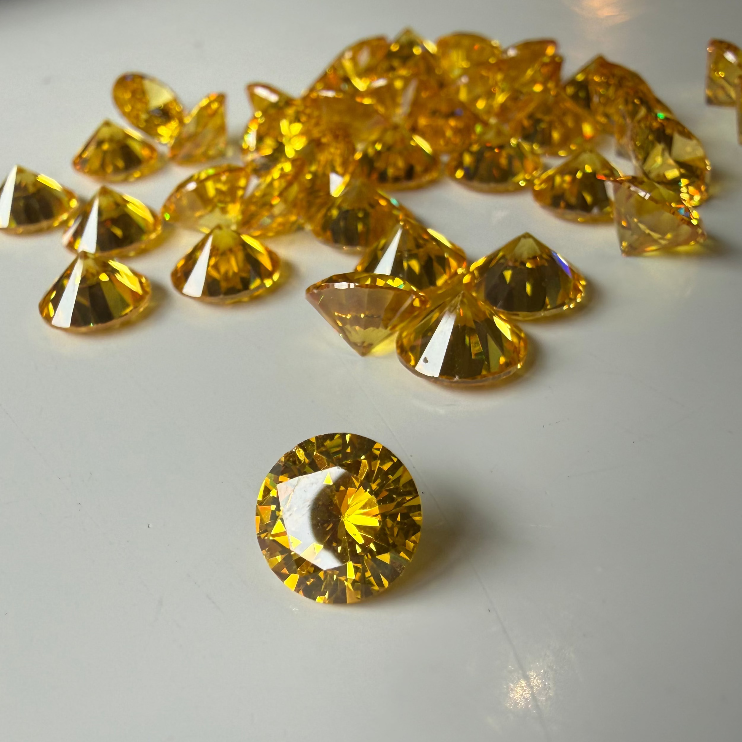 Lab Created Gemstone - Dark Yellow Round