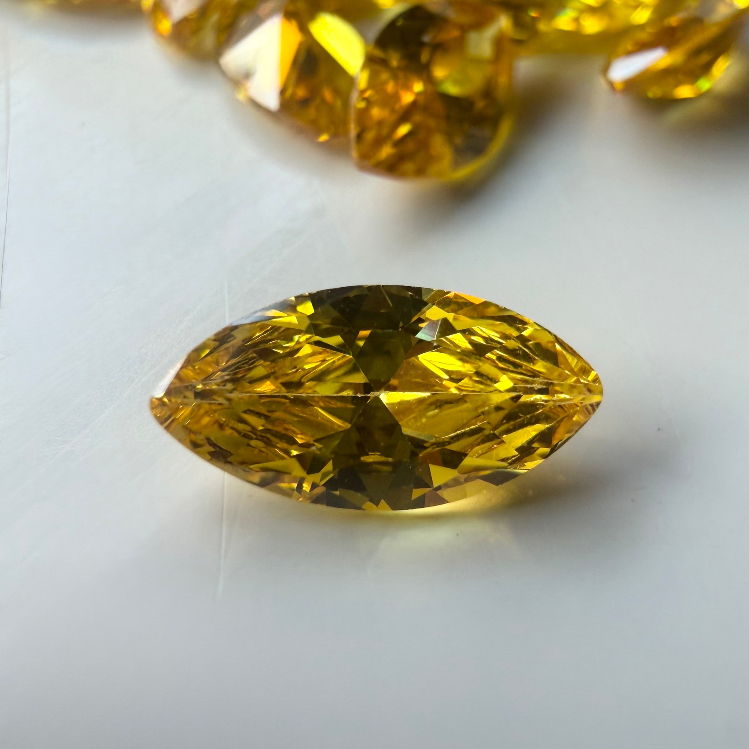 Lab Created Gemstone - Dark Yellow Marquise