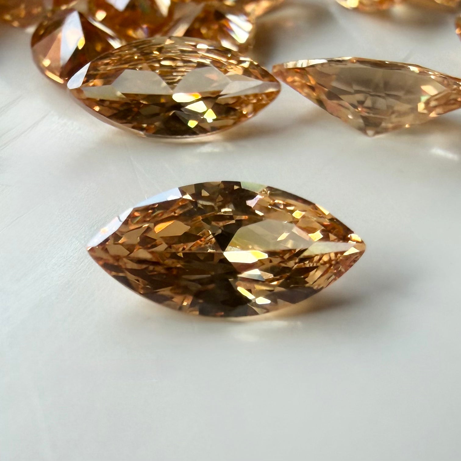 Lab Created Gemstone - Champagne Marquise