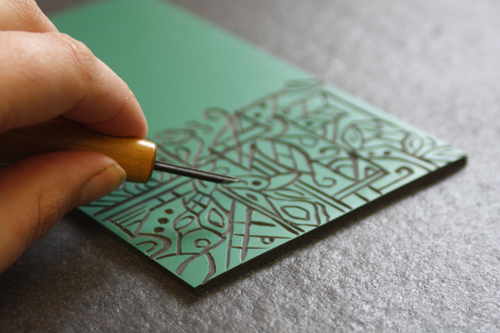 Carving a custom texture with the V-shape Carving Tool - 102-F0043