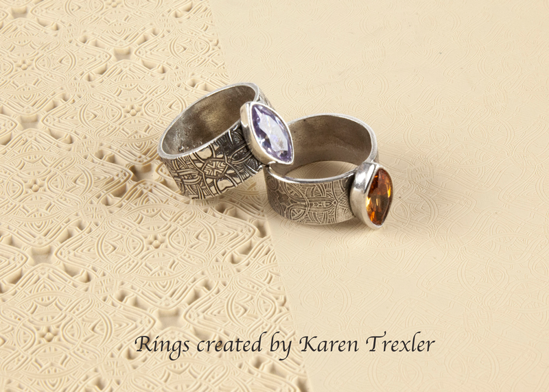 Examples of each side of Interwoven Diamond Texture.
