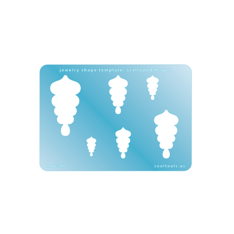 Jewellery Shape Template - Scalloped Drop 2