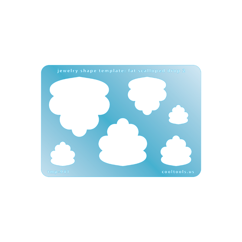 Jewellery Shape Template - Fat Scalloped Drop 2 - 103-TMP-941