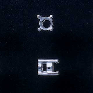 Fine Silver Prong Setting - Round - 3mm