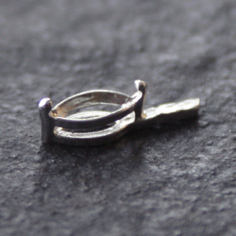 Fine Silver Prong Setting Economy - Marquise - With Side Post