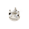 Sterling Silver Crown 4-Prong Bezel - 4mm
