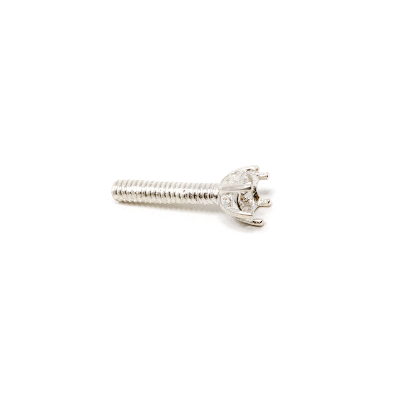 Sterling Silver Crown Embeddable 6-Prong Bezel - 3mm