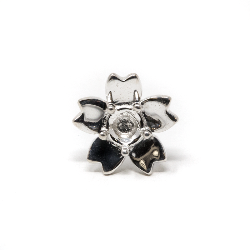 Sterling Silver Flower Prong - CHERRY BLOSSOM - 3mm