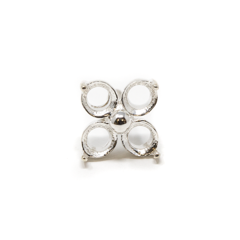 Sterling Silver Flower Prong - CLOVER - 3mm