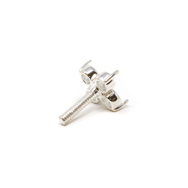 Sterling Silver Flower Prong - CLOVER - 3mm