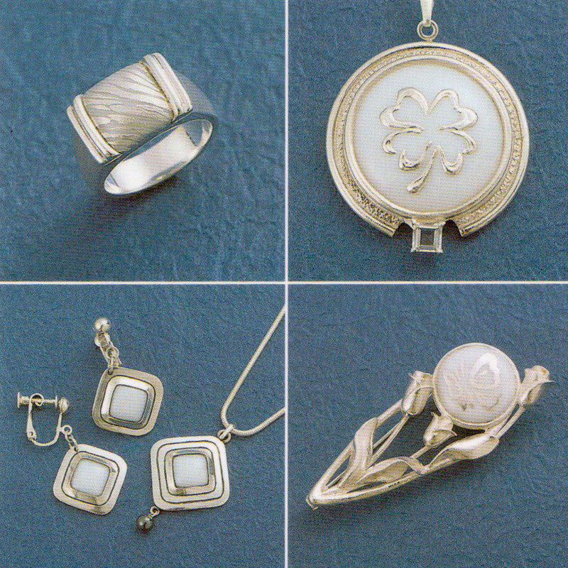 Porcelain Blank & Silver Overlay Jewellery, Round, 27mm - 102-I-0103