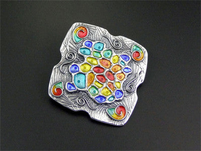 Silver & enamel 'Paleontal' by Joy Funnell - 102-R0405