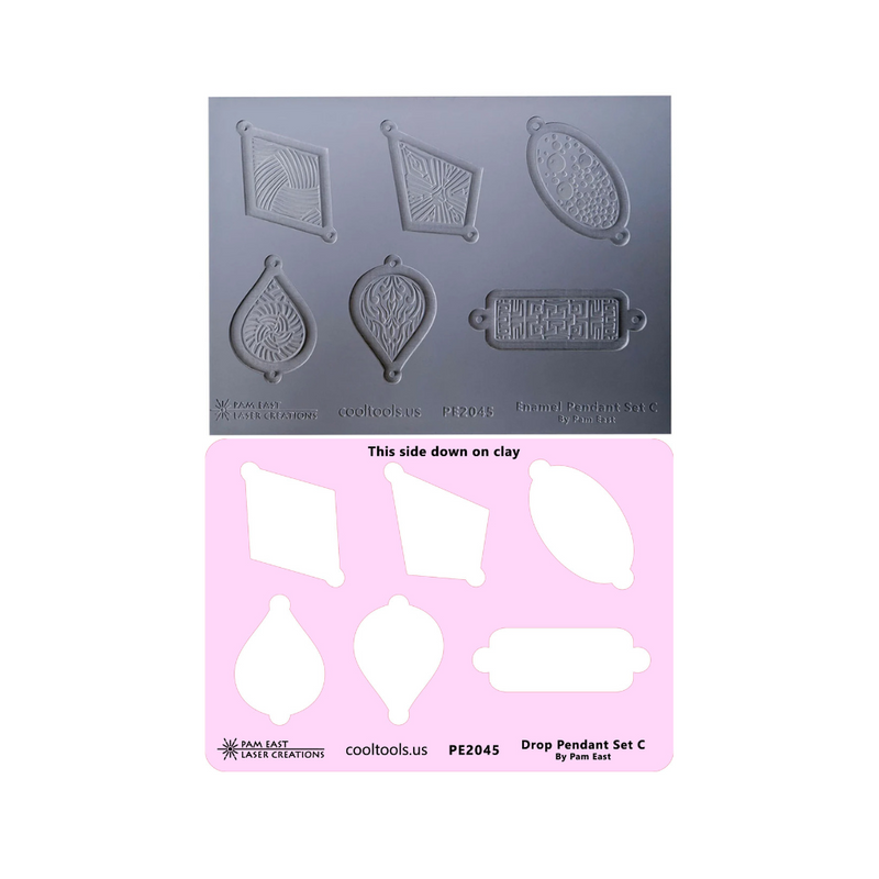 Pam East Template & Texture Mat Set - Drop Pendant Set C - 264-PE2045