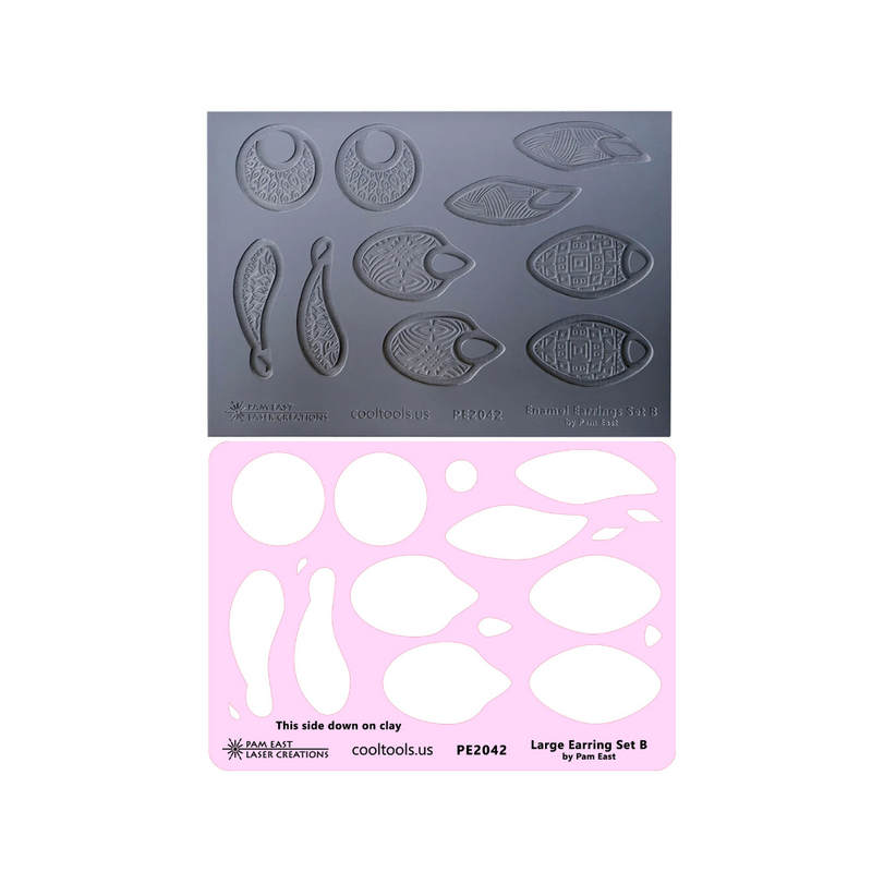 Pam East Template & Texture Mat Set - Large Earrings Set B - 264-PE2042