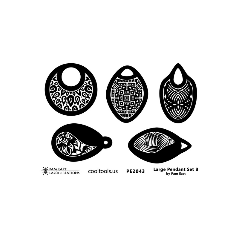 Pam East Template & Texture Mat Set - Large Pendant Set B - 264-PE2043