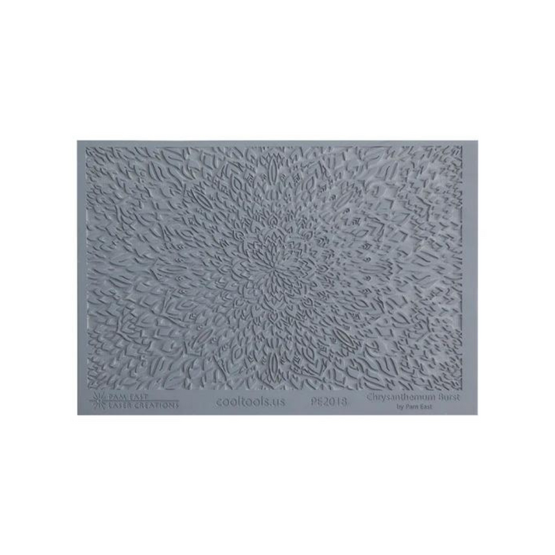 Pam East Texture Mat for Metal Clay- Chrysanthemum Burst - 264-PE2018