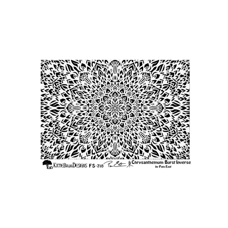 Pam East Texture Mat For Metal Clay- Chrysanthemum Burst Inverse - 264-PE718