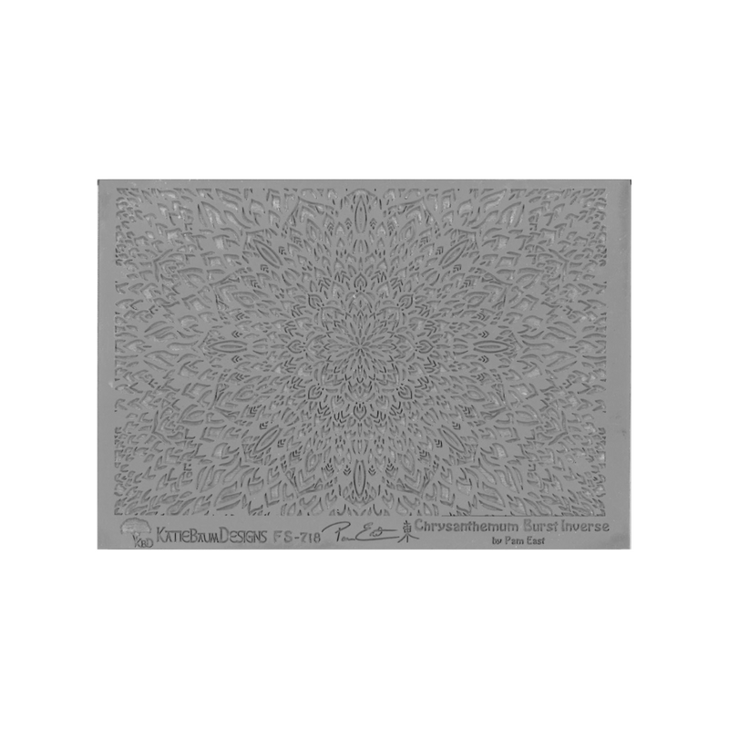 Pam East Texture Mat For Metal Clay- Chrysanthemum Burst Inverse - 264-PE718